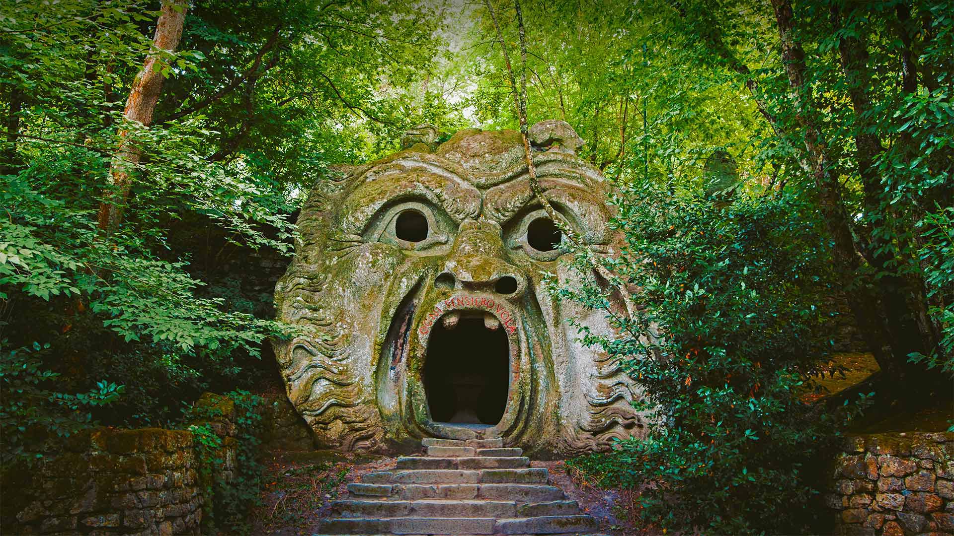Orcus sculpture in the Gardens of Bomarzo