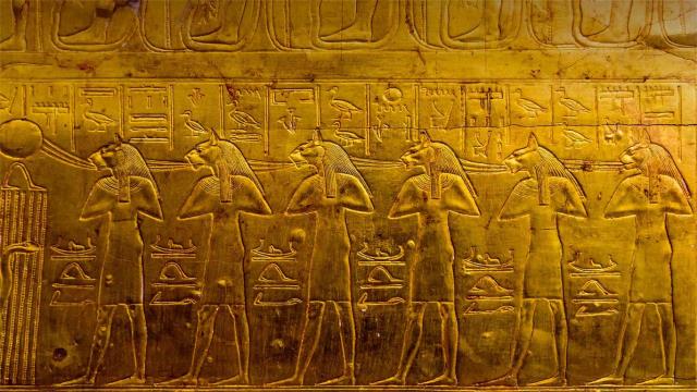 Depiction of deities from the Tomb of Tutankhamun at the Egyptian Museum